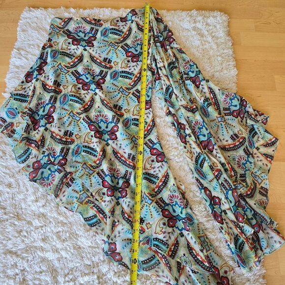 Moda International One Sleeve Top Tunnic 100% Silk Asymmetric Size Medium Y2k - Picture 3 of 8